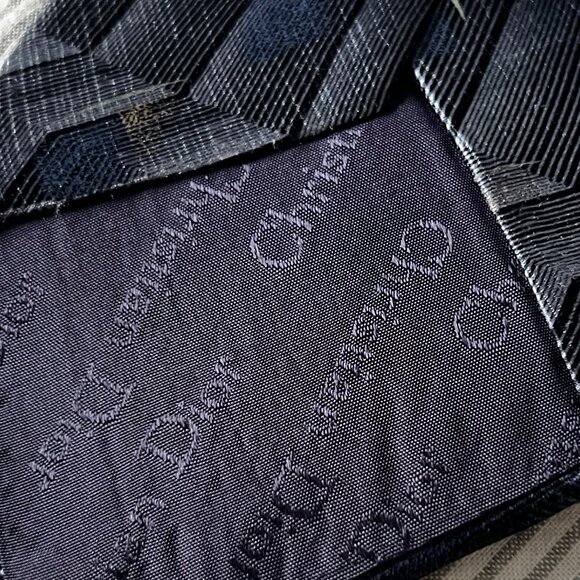 Christian Dior Vintage Neck Tie 100% Silk Blue - Picture 5 of 6